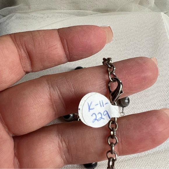 Genuine Agate Gemstone Bead Teardrop Necklace NWT - Picture 10 of 13